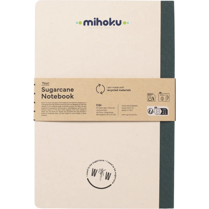Sugarcane notebook approx A5