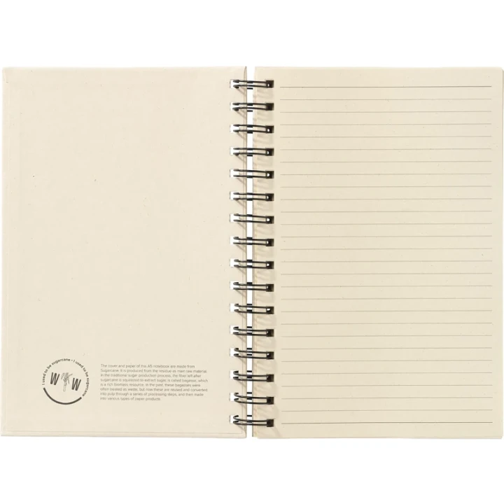 Sugarcane spiral notebook approx A5