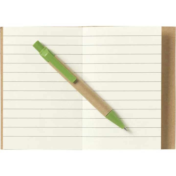 Recycled mini notebook and pen approx A7