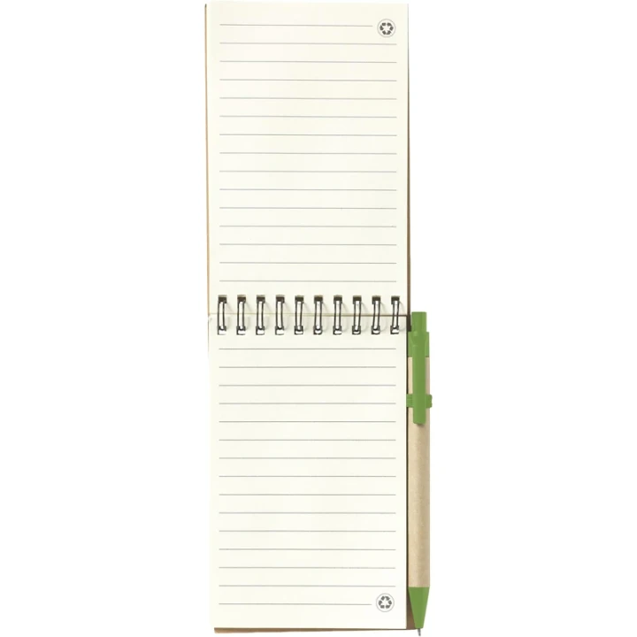 Recycled notebook and pen