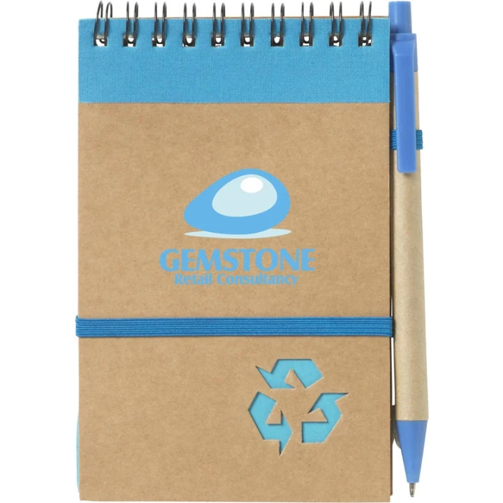 Recycled notebook and pen