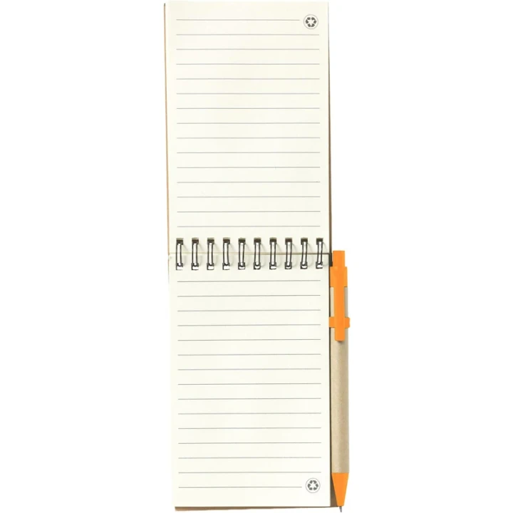 Recycled notebook and pen