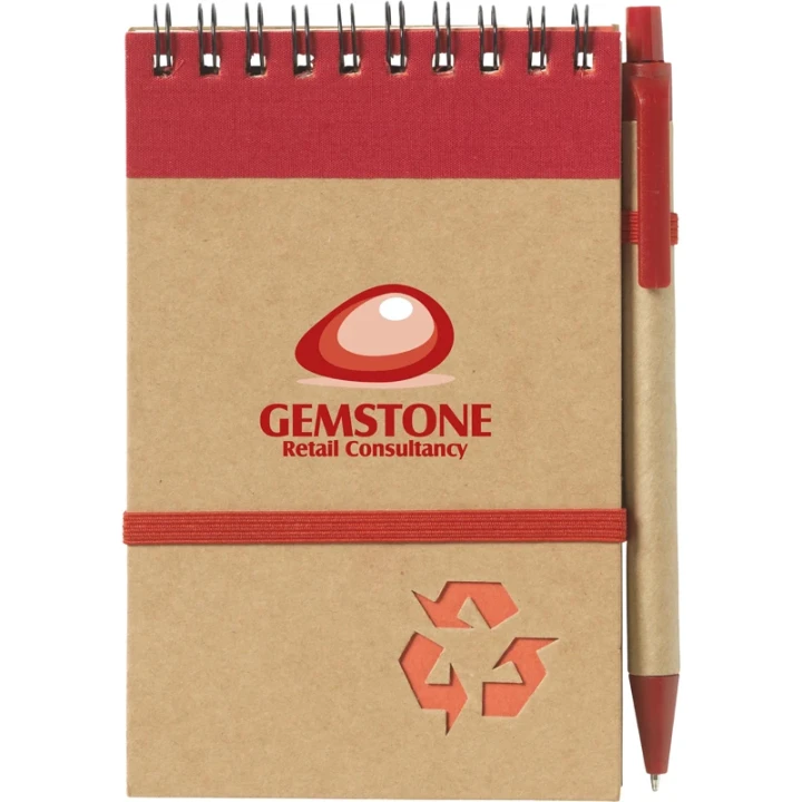 Recycled notebook and pen
