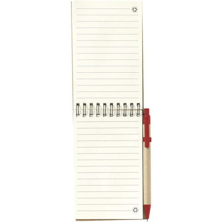 Recycled notebook and pen