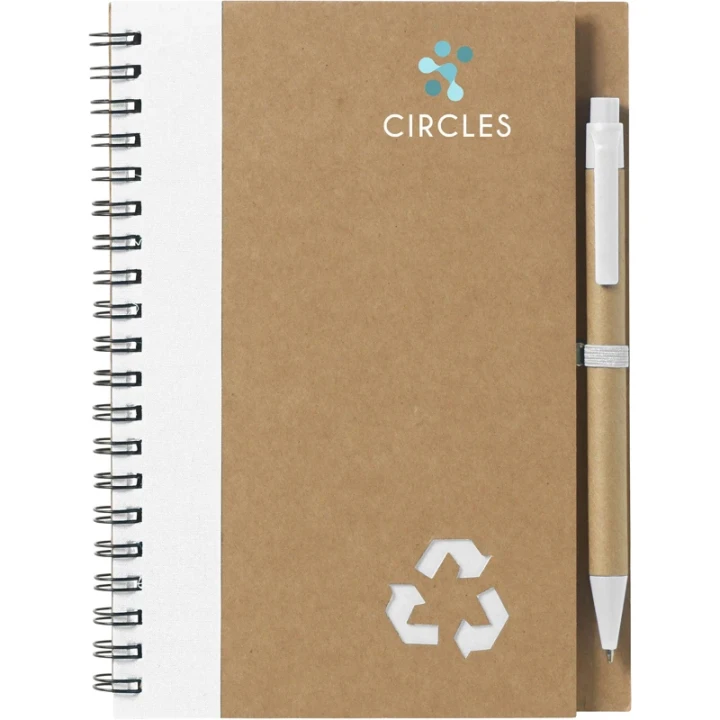 Recycled notebook and pen approx A5