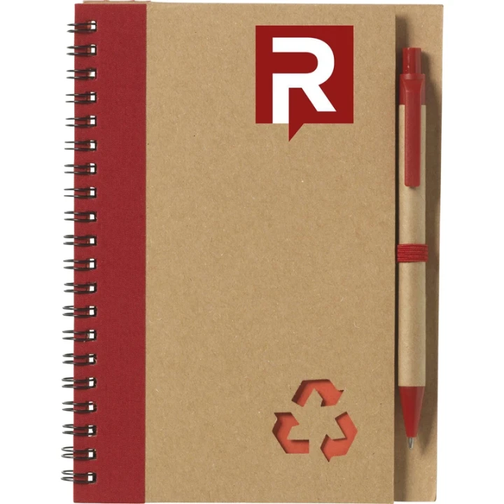 Recycled notebook and pen approx A5