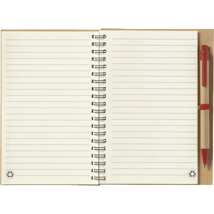 Recycled notebook and pen approx A5