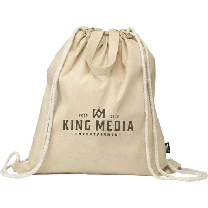 Recycled cotton drawstring bag 180gsm/5.3oz