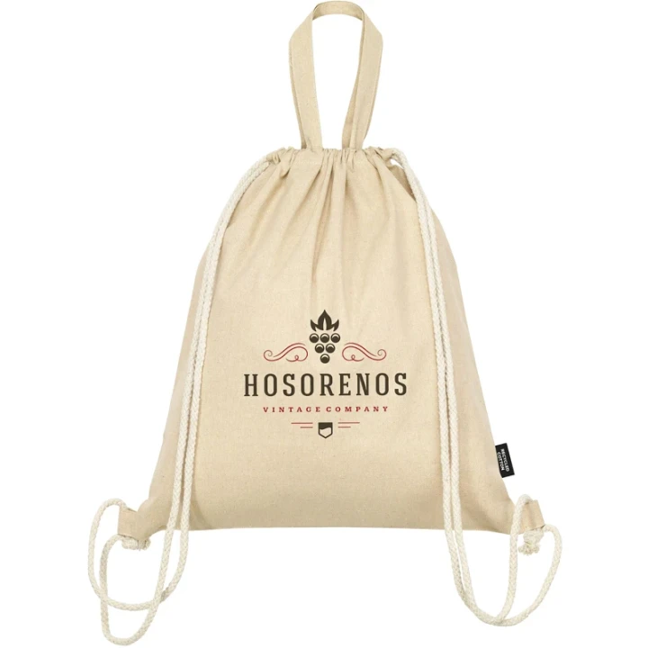 Recycled cotton drawstring bag 180gsm/5.3oz