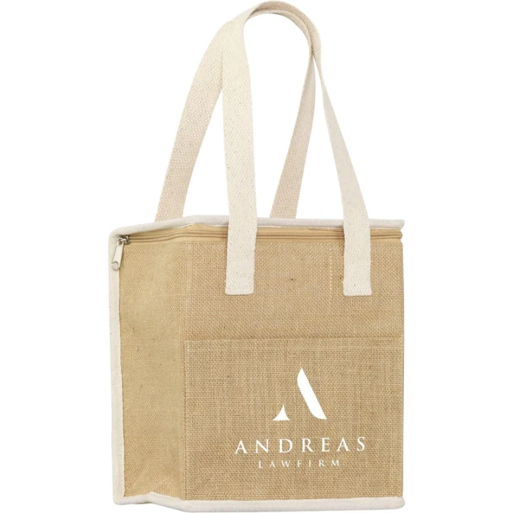 Jute and cotton cooler bag