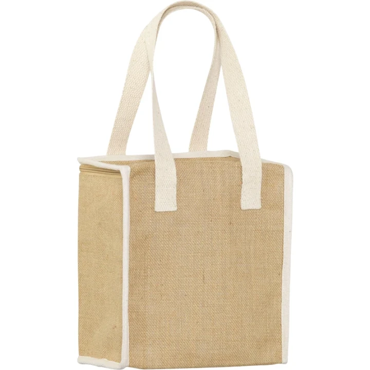 Jute and cotton cooler bag