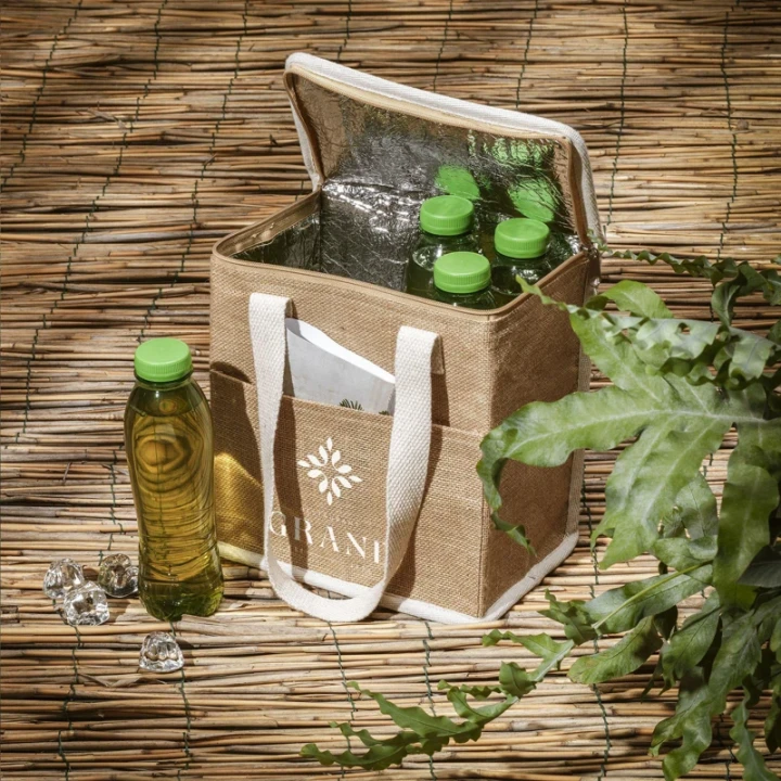 Jute and cotton cooler bag