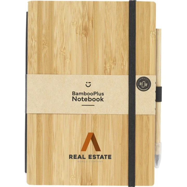 Bamboo notebook with inkless pen approx A5
