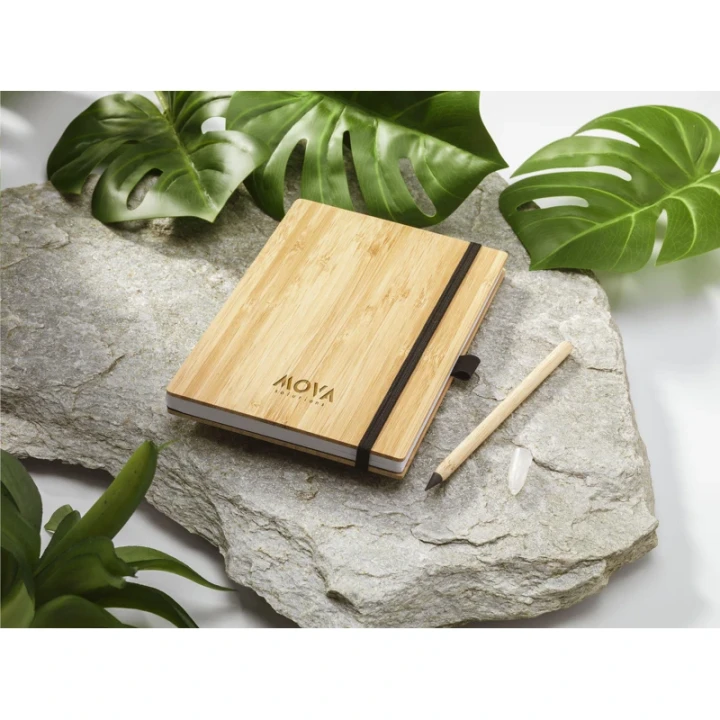 Bamboo notebook with inkless pen approx A5