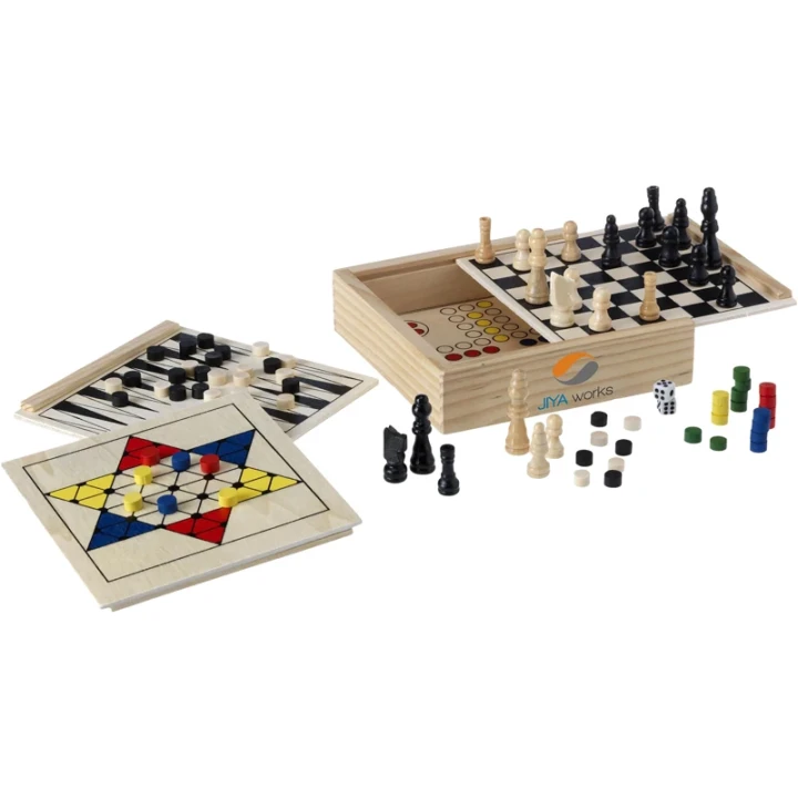 Wooden 5-in-1 game set
