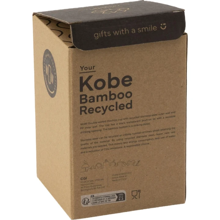 Bamboo recycled double walled cup 350ml