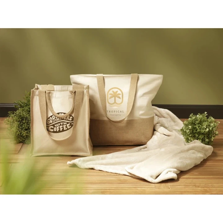 Organic jute and  cotton bag 320gsm/9.4oz