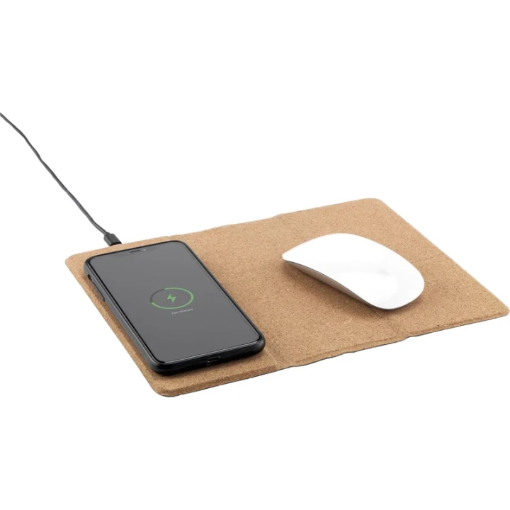 Cork wireless charging mousepad
