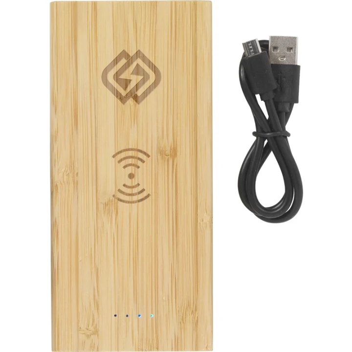Bamboo wireless charger & power bank 8,000 mAh