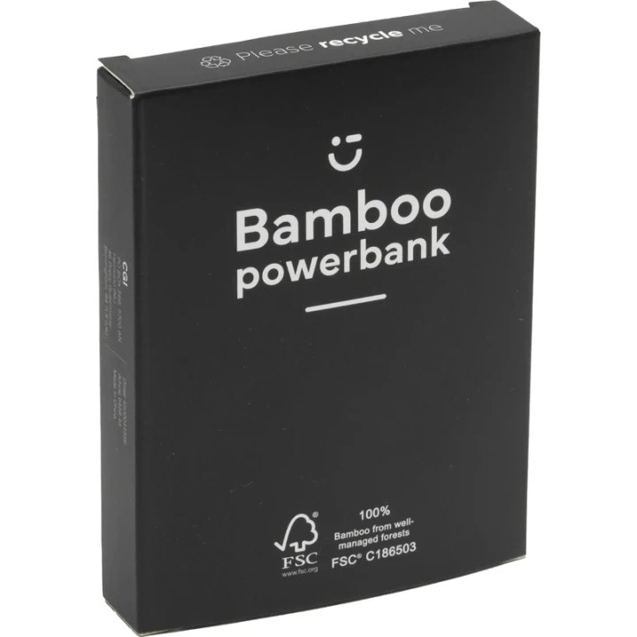 Bamboo power bank 4,000 mAh