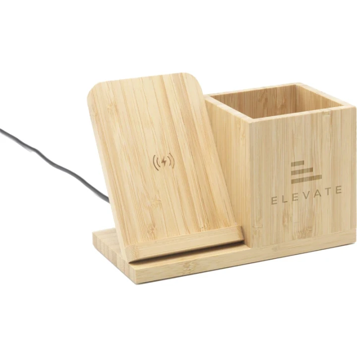 Bamboo charger and pen holder
