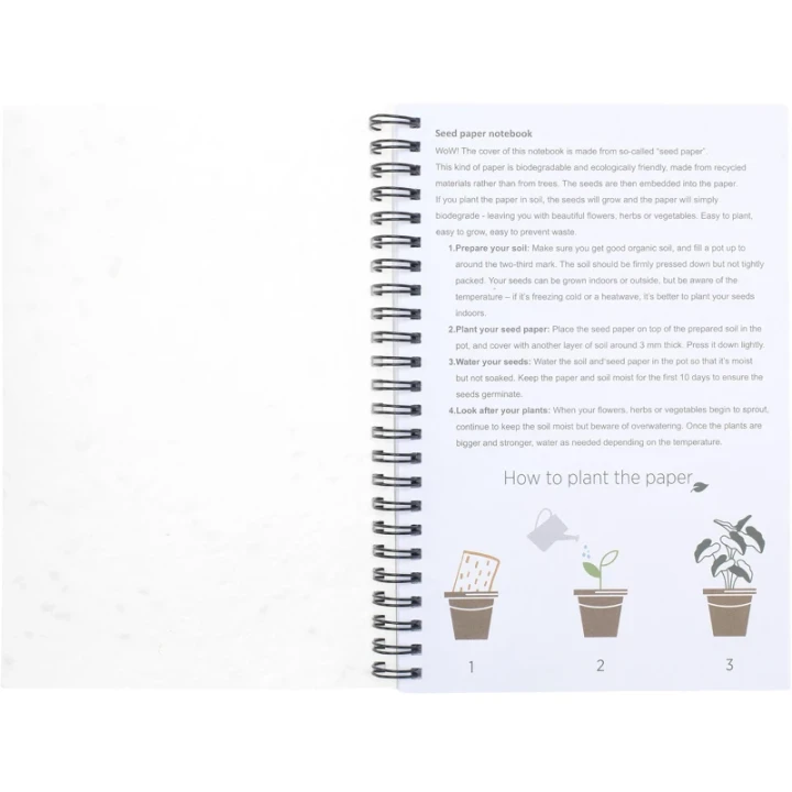 Seed paper notebook (approx. A5)