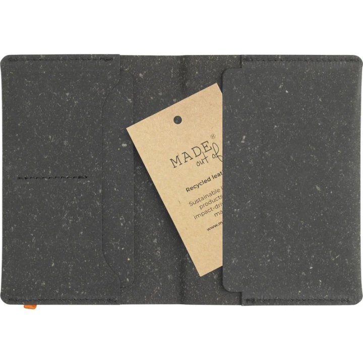 Made recycled leather passport holder