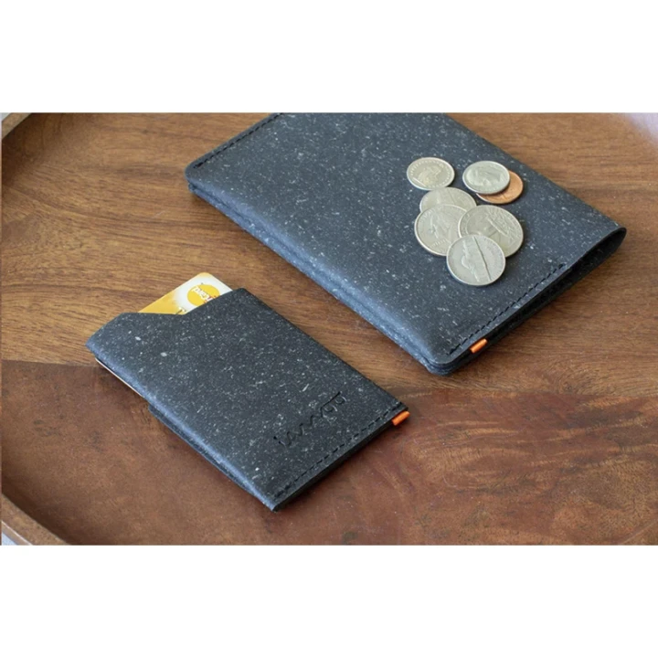 Made recycled leather passport holder