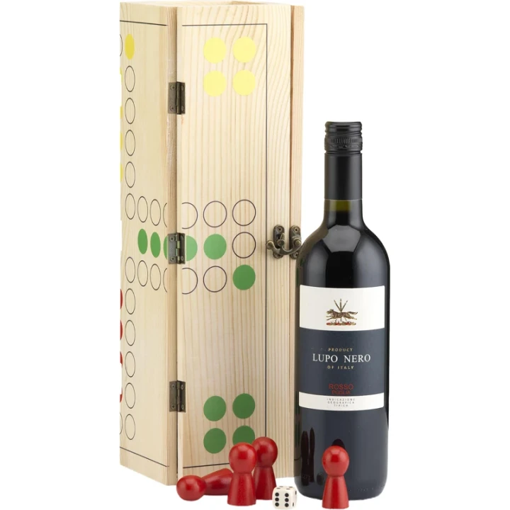 Rackpack wine gift box & ludo game 