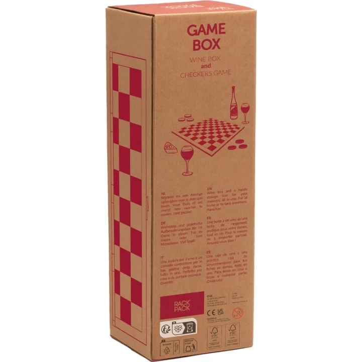 Rackpack wine gift box & checkers game