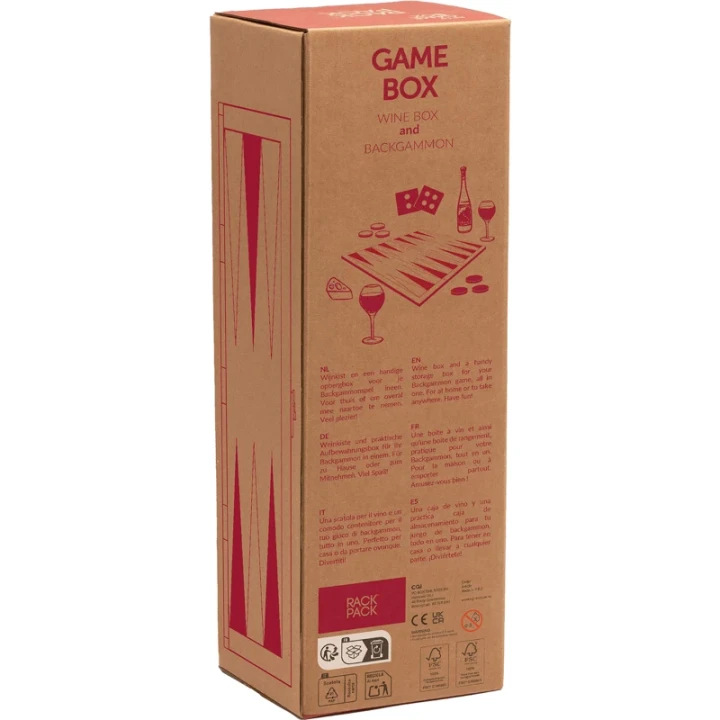 Rackpack wine gift box & backgammon game