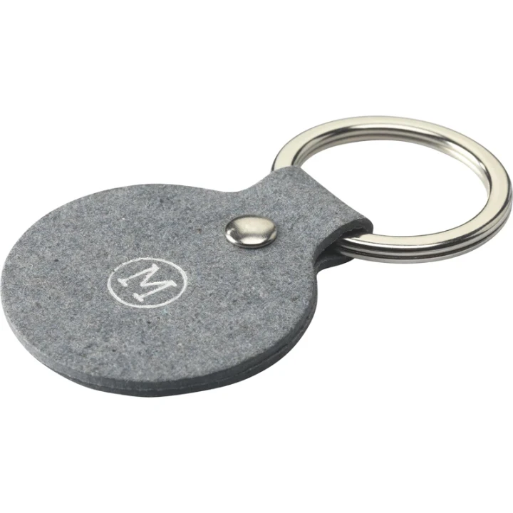 Made recycled round denim keyring