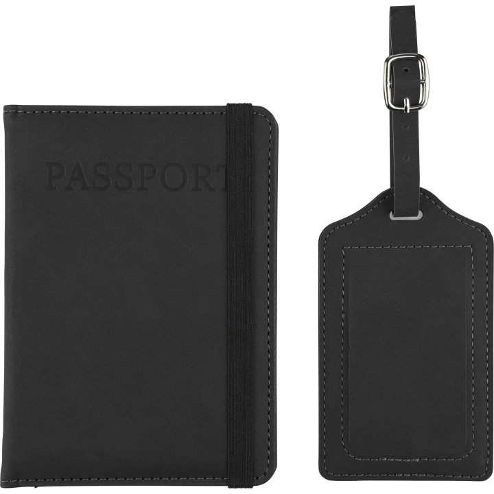 Zani Recycled PU Passport Holder and Luggage Tag