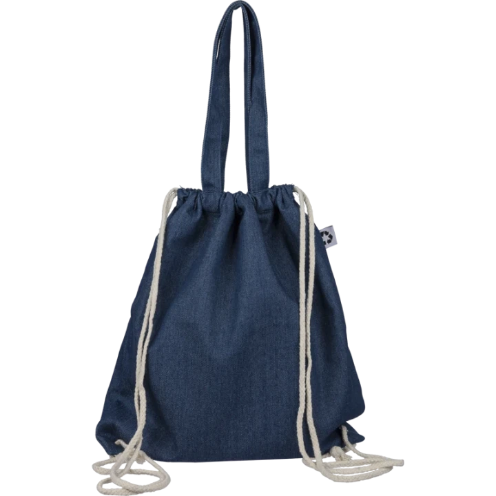 Dex Recycled Denim Drawstring Bag