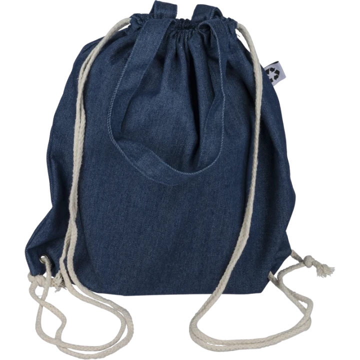 Dex Recycled Denim Drawstring Bag