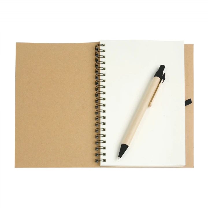 Sustainable Living Recycled Card Notebook with Cardboard Pen
