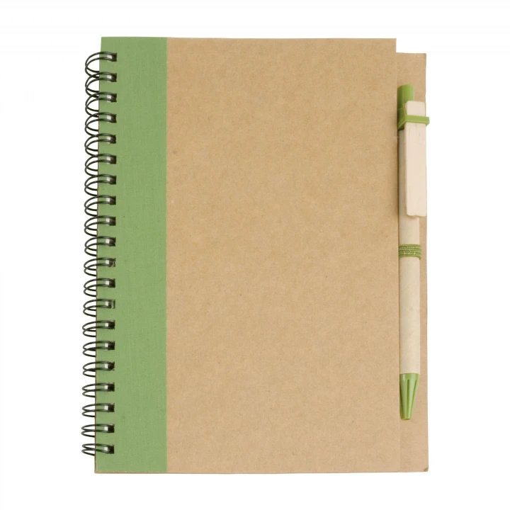 Sustainable Living Recycled Card Notebook with Cardboard Pen