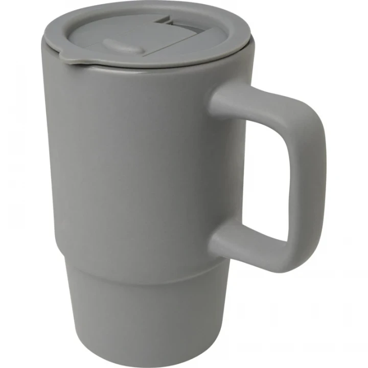 Carter 450ml Ceramic Mug With Plastic Lid 