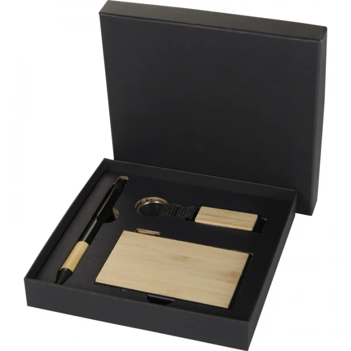 Minka RCS Recycled Aluminium Ballpoint Pen, Keychain and RFID Card Holder Gift Set