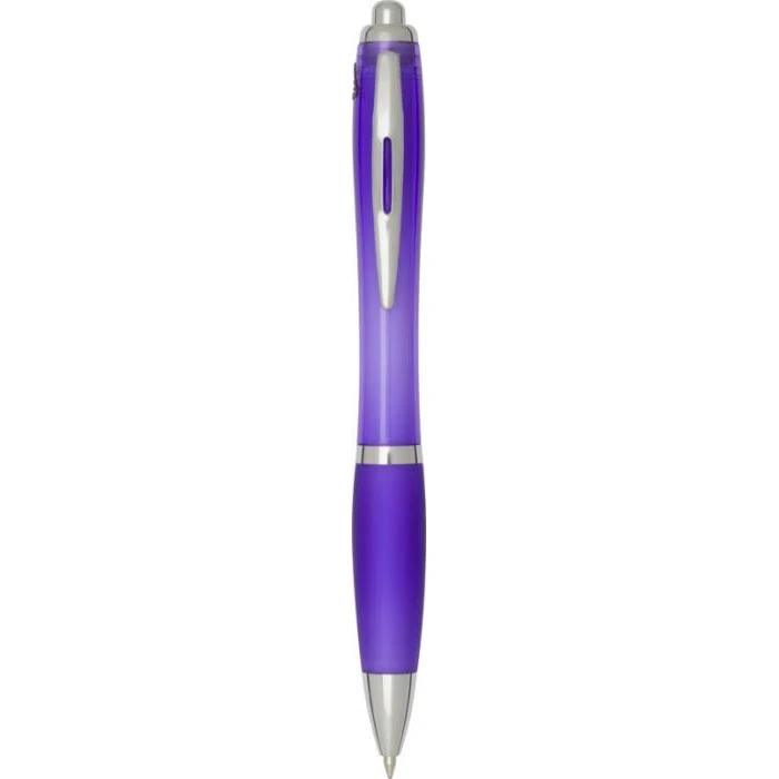 Nash RCS recycled plastic ballpoint pen with coloured barrel and grip (blue ink)