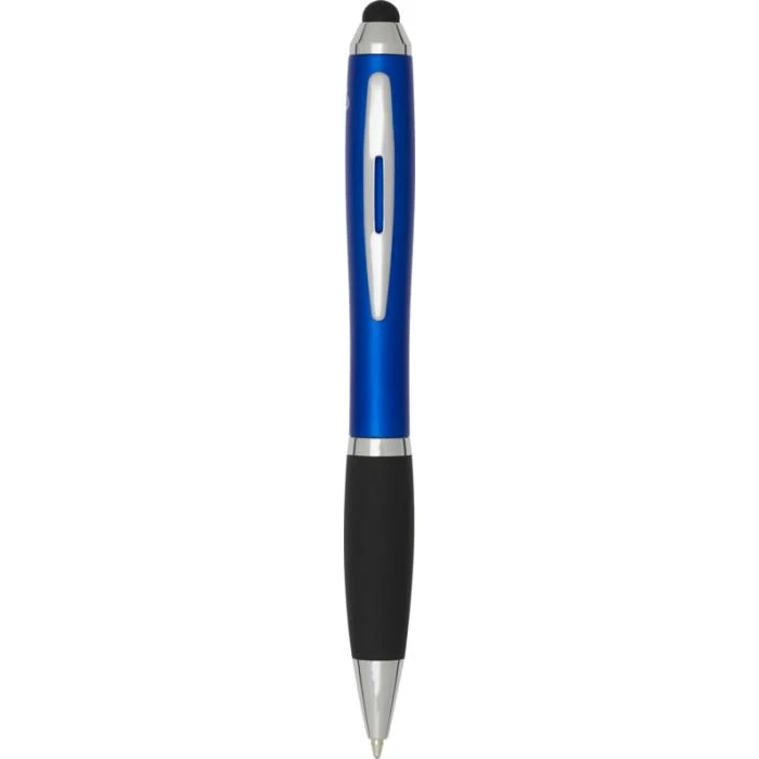 Nash RCS recycled plastic stylus ballpoint pen with coloured barrel and black grip (black ink)
