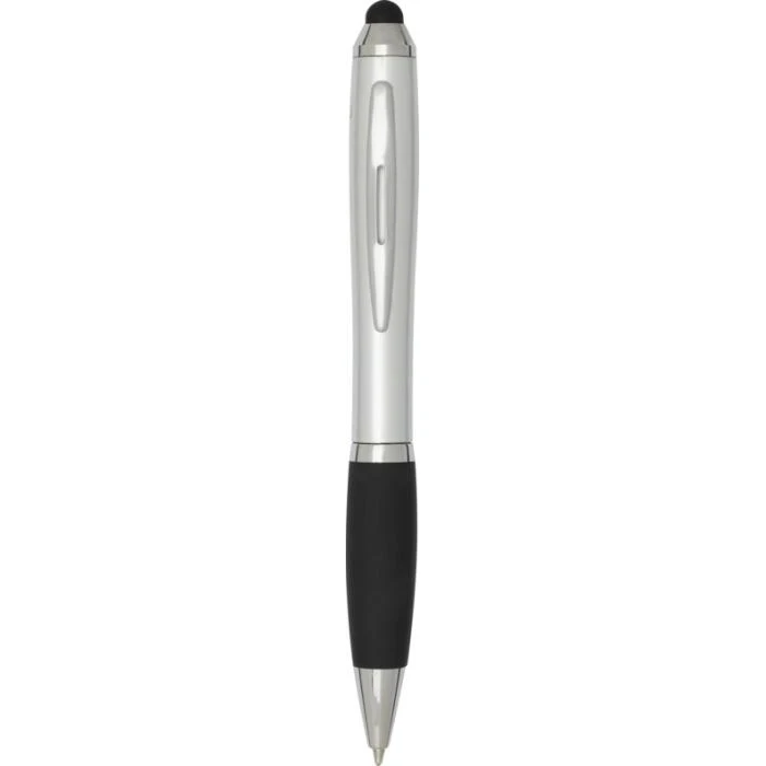 Nash RCS recycled plastic stylus ballpoint pen with coloured barrel and black grip (black ink)