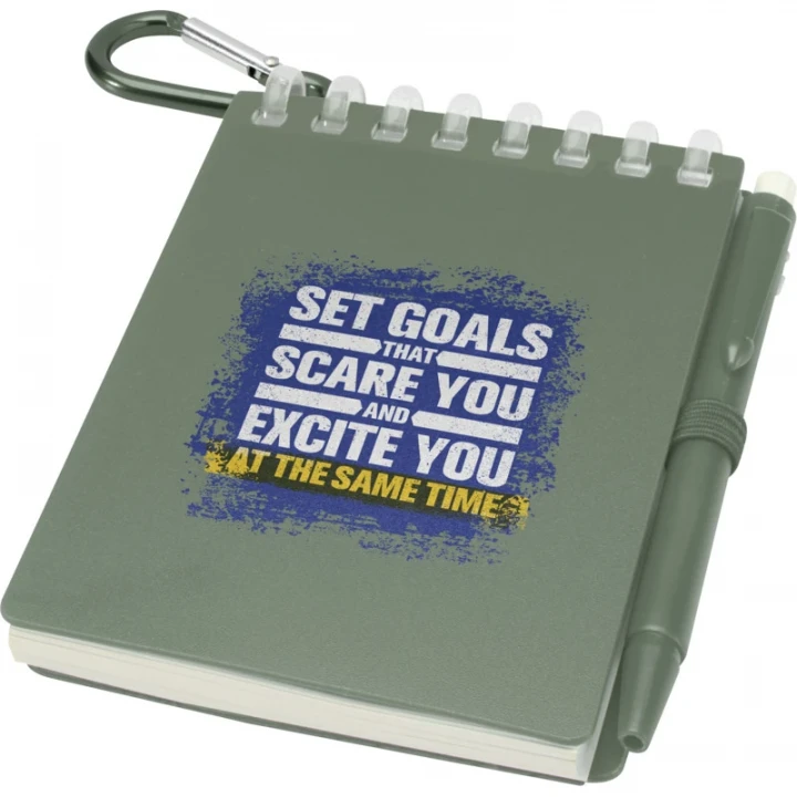 Lig Mini Recycled Outdoor Soft Cover Notebook and Ballpoint Pen Set (black ink)