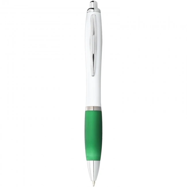 Nash Ballpoint Pen White Barrel and Coloured Grip (blue ink) 