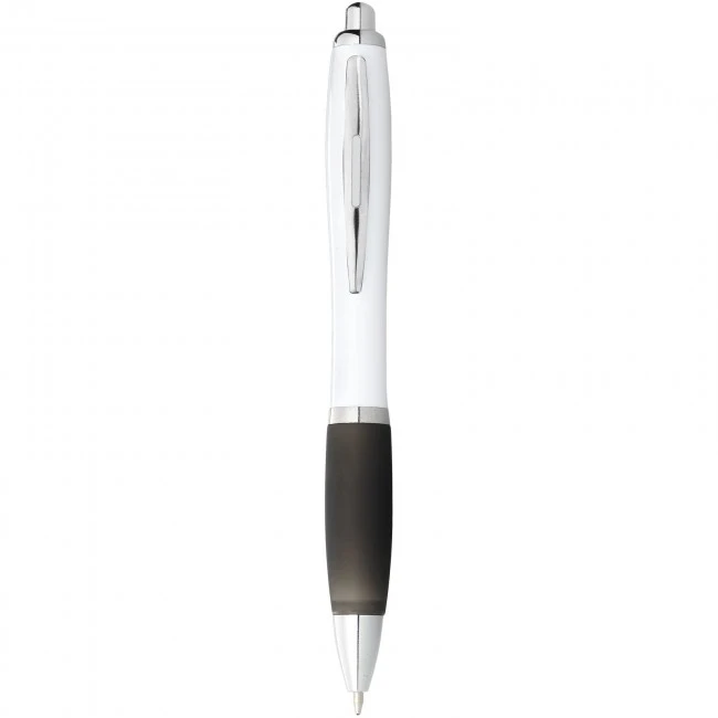 Nash Ballpoint Pen White Barrel and Coloured Grip (blue ink) 