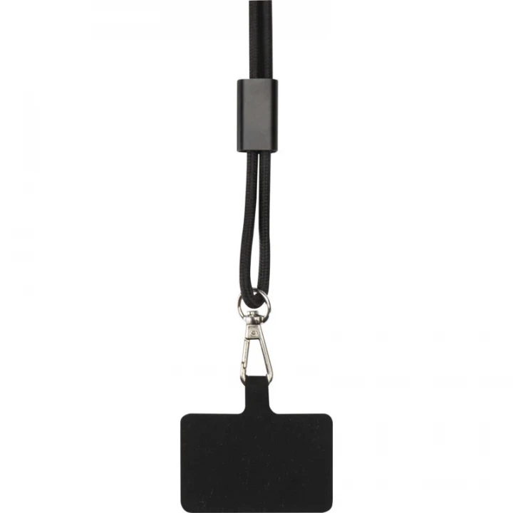Funi Recycled Plastic Smartphone Lanyard With Built-In Data Sync And 100W Fast Charge 5-In-1 Cable