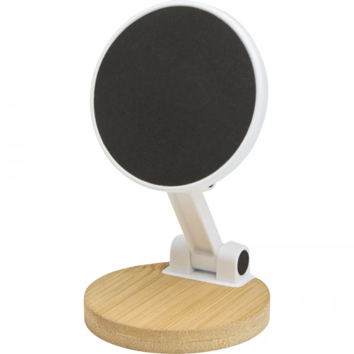 Alcor Recycled Plastic Foldeable Magnetic Phone Stand With Bamboo Details