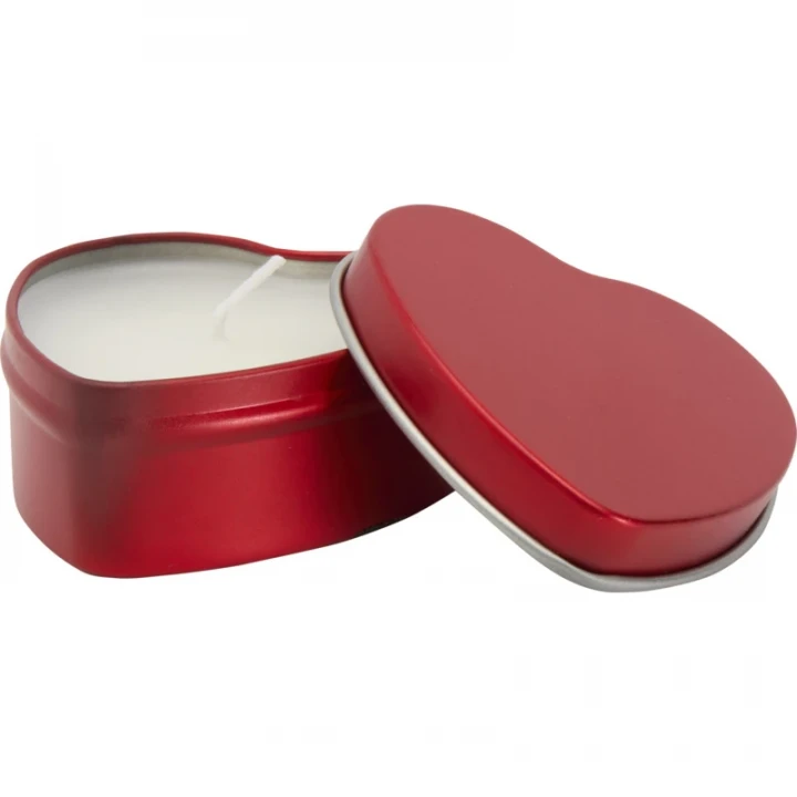 Blissful Heart-Shaped Tin Candle With Vanilla Aroma