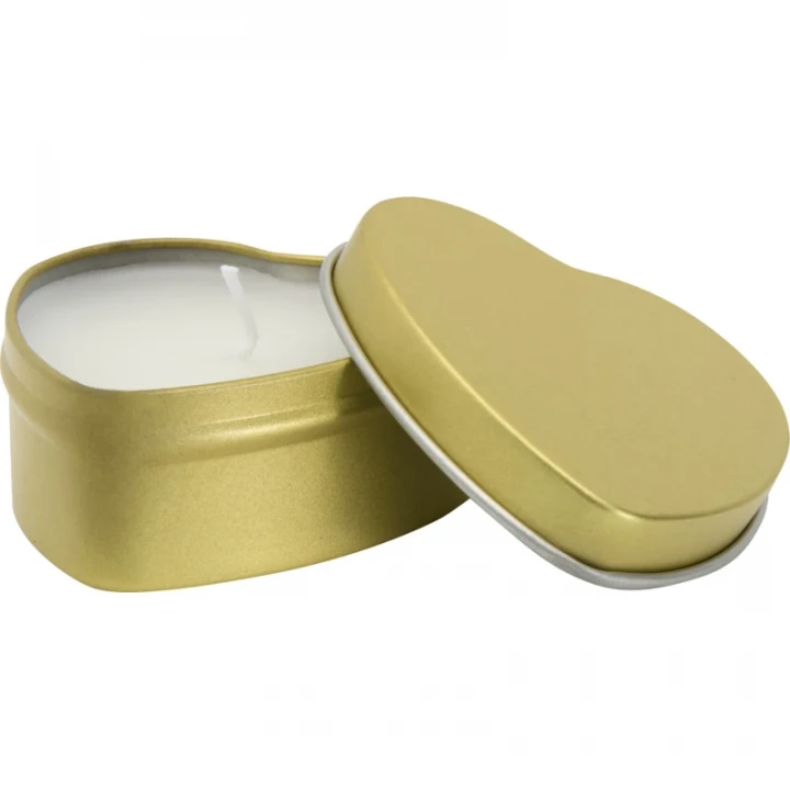 Blissful Heart-Shaped Tin Candle With Vanilla Aroma