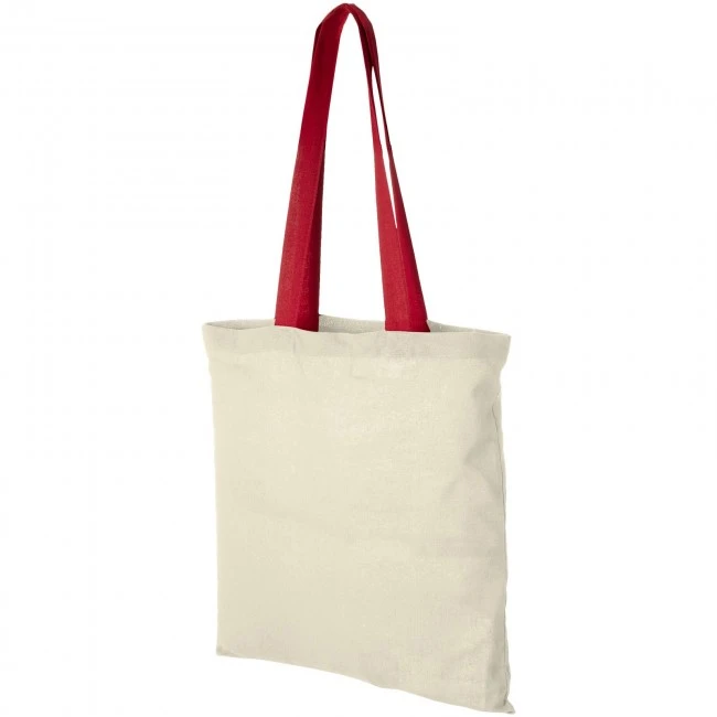 Nevada 100 g/m² Cotton Tote Bag Coloured Handles 7L